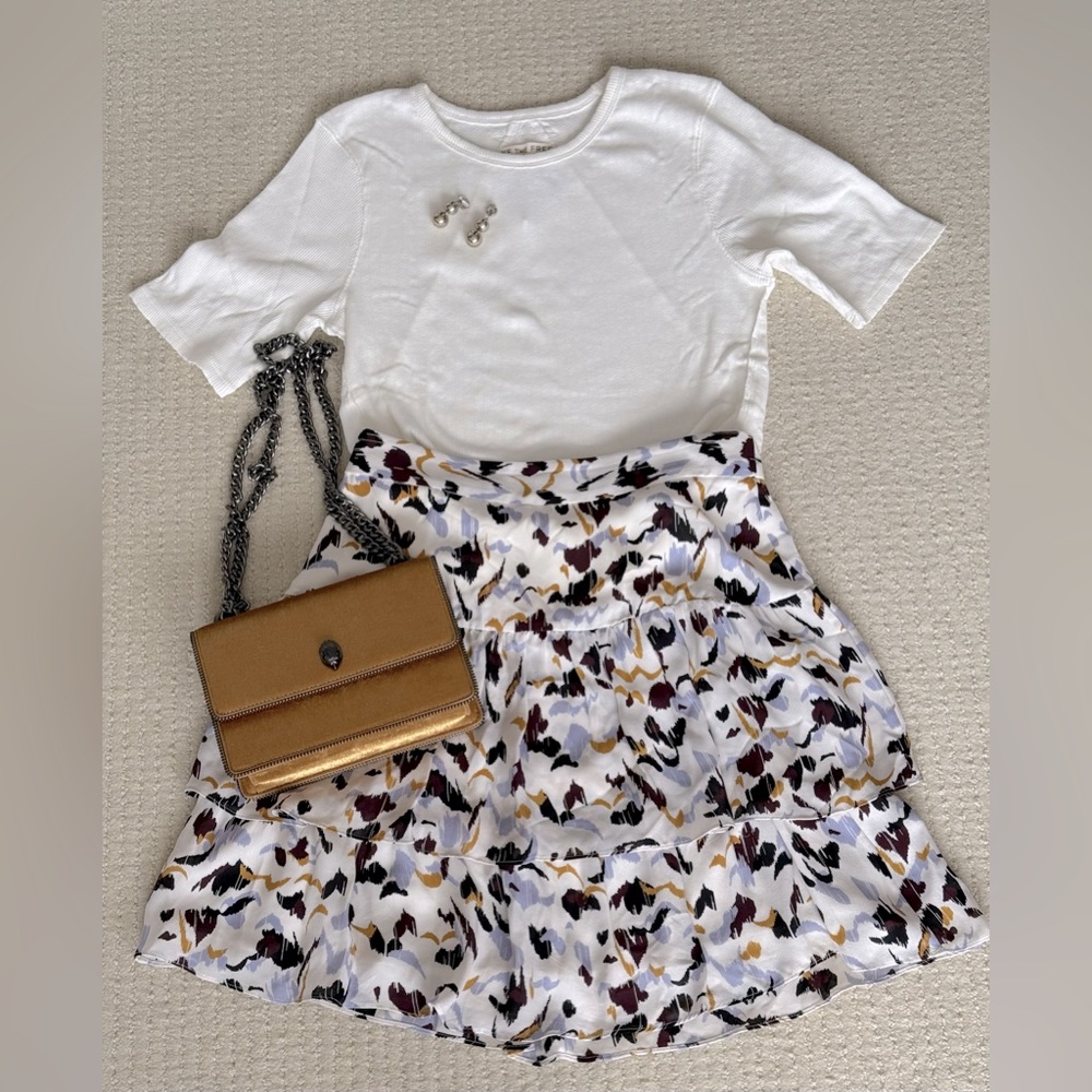 🎉HOST PICK 🎉 A.L.C. Chic Silk Tiered Mini Skirt, size 8